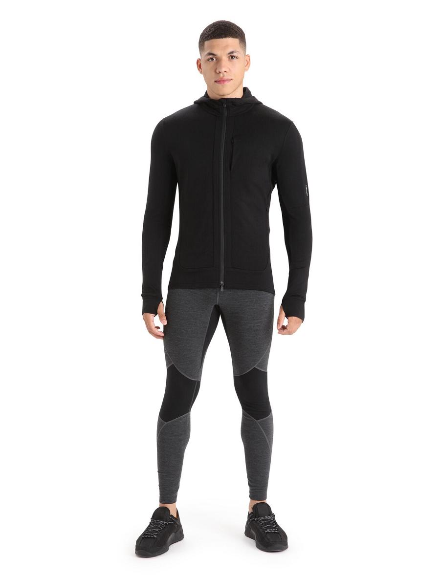 Sweat À Capuche Icebreaker Merino Quantum III Long Sleeve Zip Homme Noir | FR 1270ZUTG